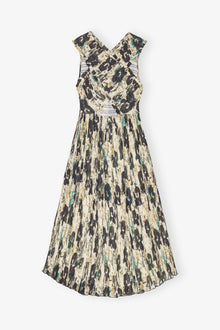 Printed Pleats Smock Midi Straps Dress | Afterglow