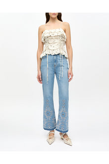 Printed Satin Slip Top | Egret