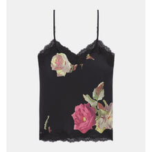 Printed Silk Camisole With Lace | Women | Pink Black