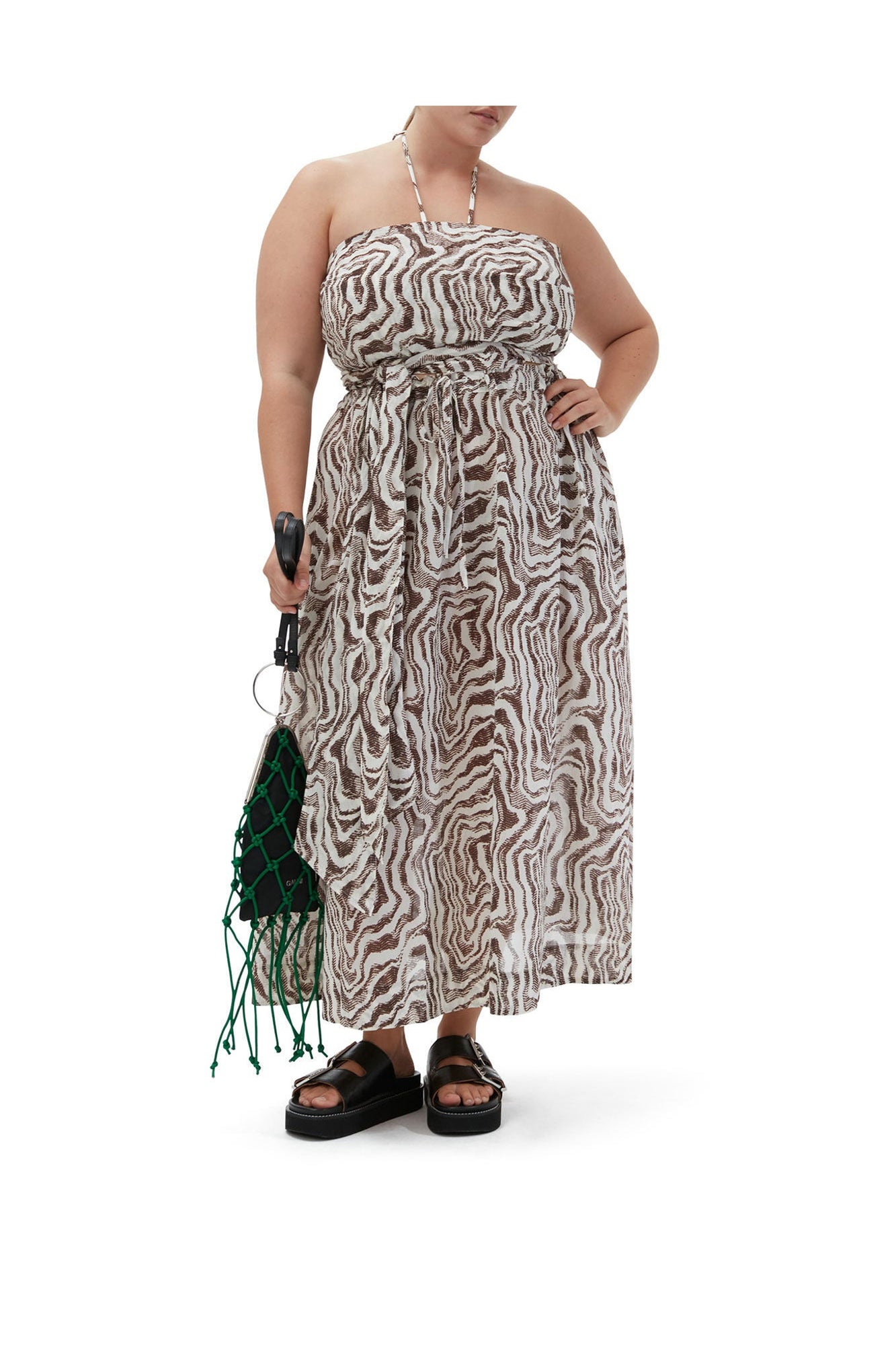 Printed Wrap Top | Egret