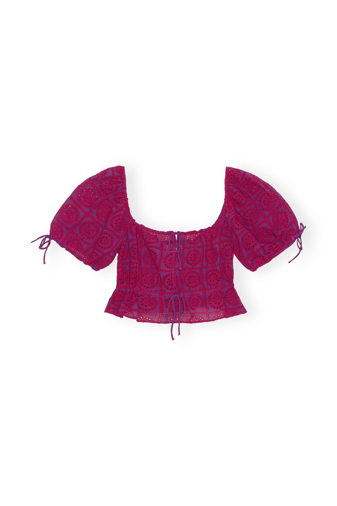 Purple Broderie Anglaise Cropped Top | Sparkling Grape