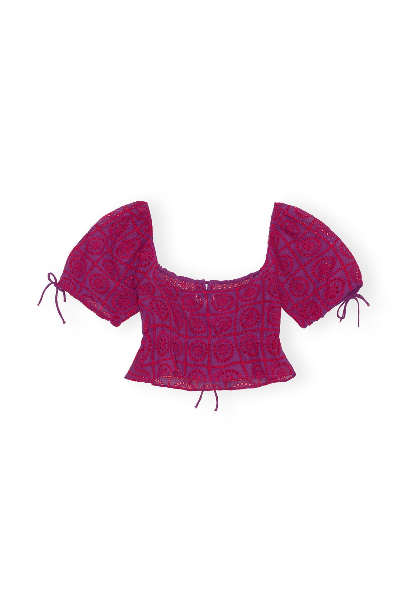 Purple Broderie Anglaise Cropped Top | Sparkling Grape