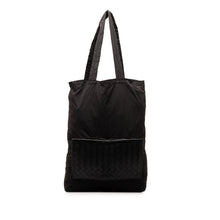 Bottega Veneta | Pre-Owned Intrecciato and Nylon Foldable Tote | Black