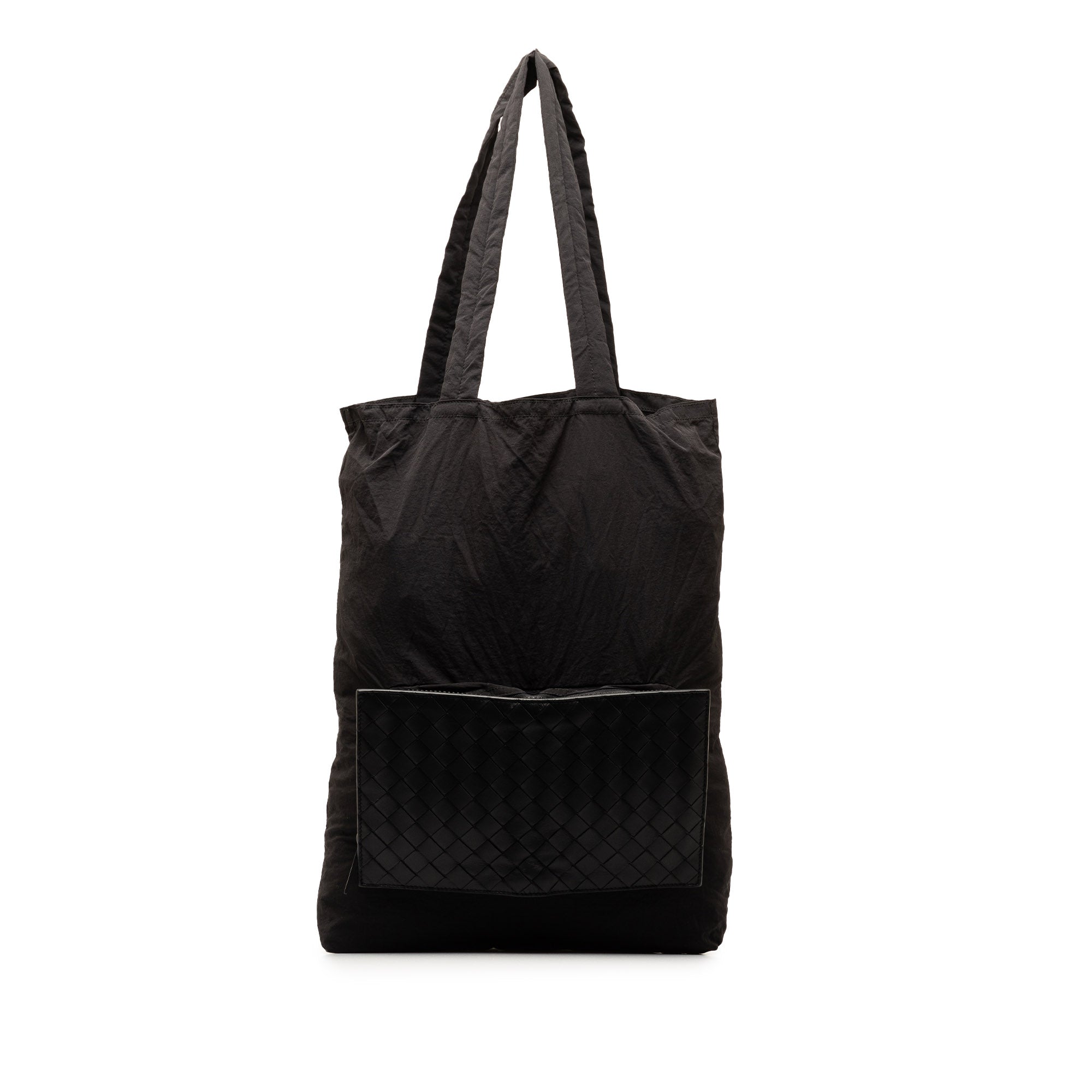 Bottega Veneta | Pre-Owned Intrecciato and Nylon Foldable Tote | Black