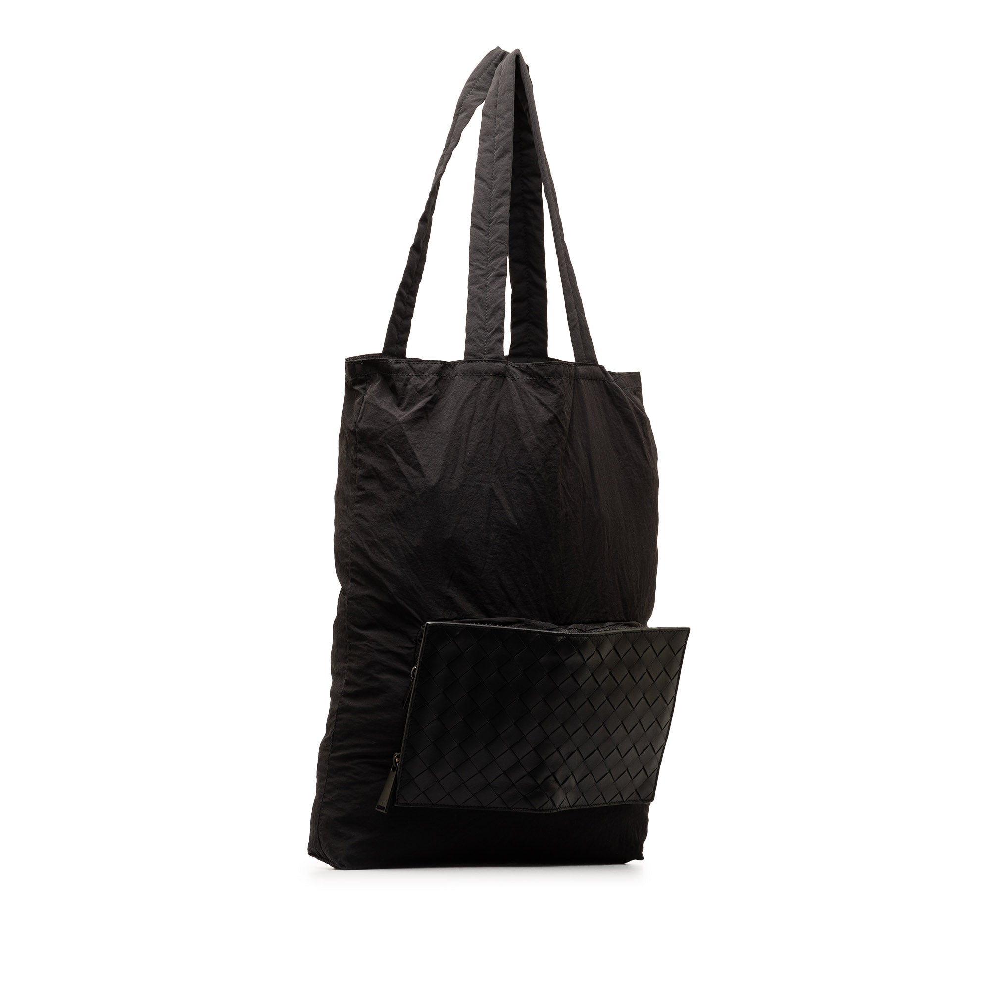 Bottega Veneta | Pre-Owned Intrecciato and Nylon Foldable Tote | Black