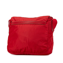 Prada | Pre-Owned Tessuto Zip Buckle Messenger Bag | Red