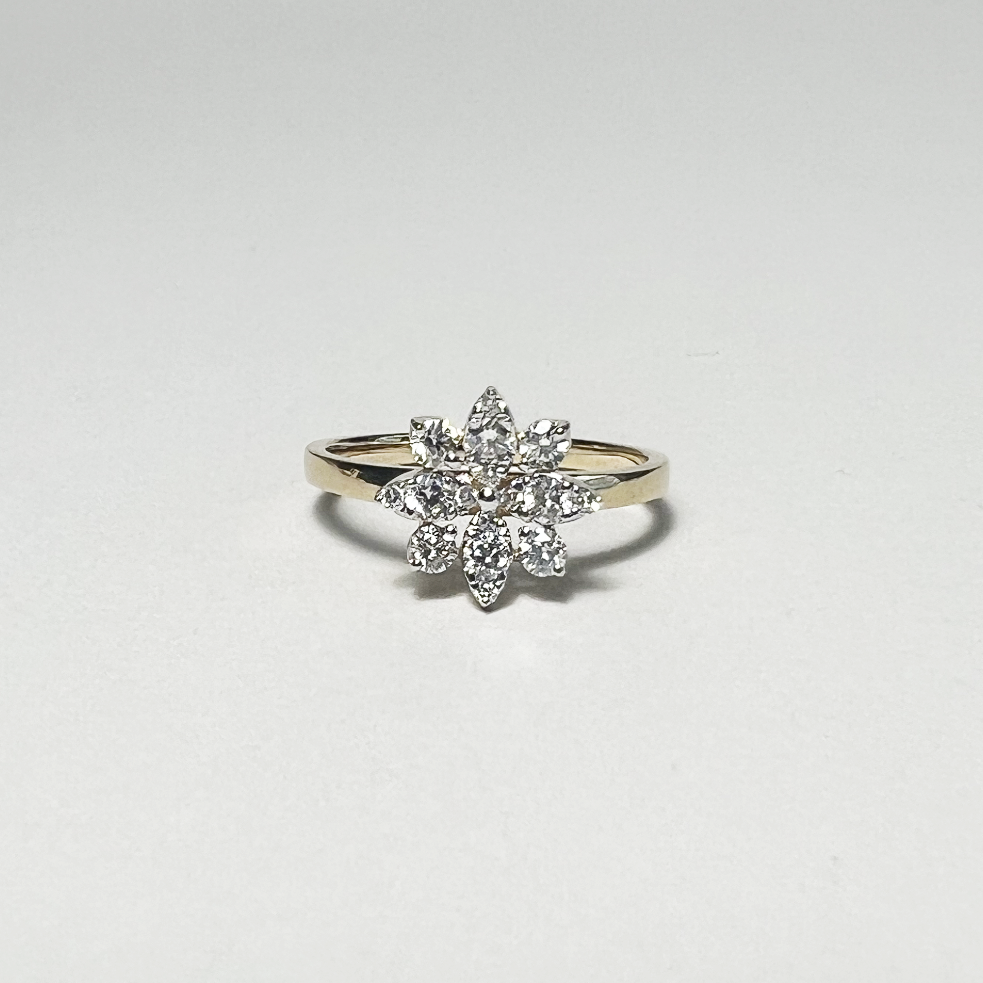 Diamond Tea Rose Ring | 14K Yellow Gold | 0.32 CTW White Diamond