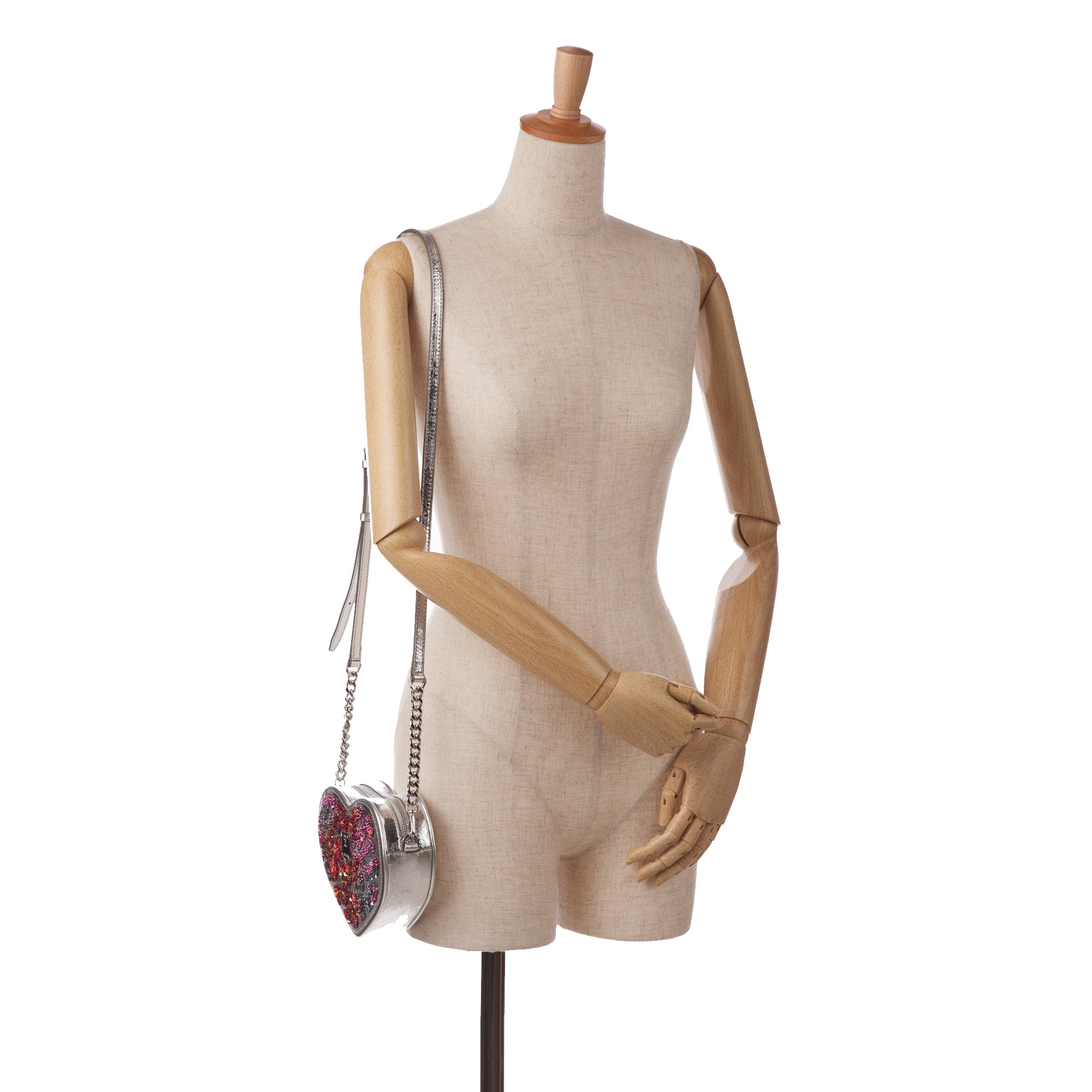 MCM | Pre-Owned Paticia Leopard Sparkle Satchel | SilverRed