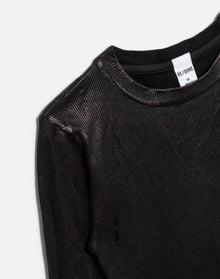 Womens | 90s Foil Baby Long Sleeve | Black Foil