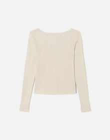 Womens | Hanes V Cut Baby Long Sleeve | Vintage Ivory