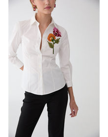Embroidered Icon Shirt | White Multi