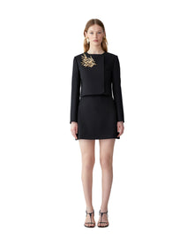 Long Sleeve Cropped Double Breasted Jacket | Black