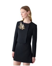 Long Sleeve Cropped Double Breasted Jacket | Black