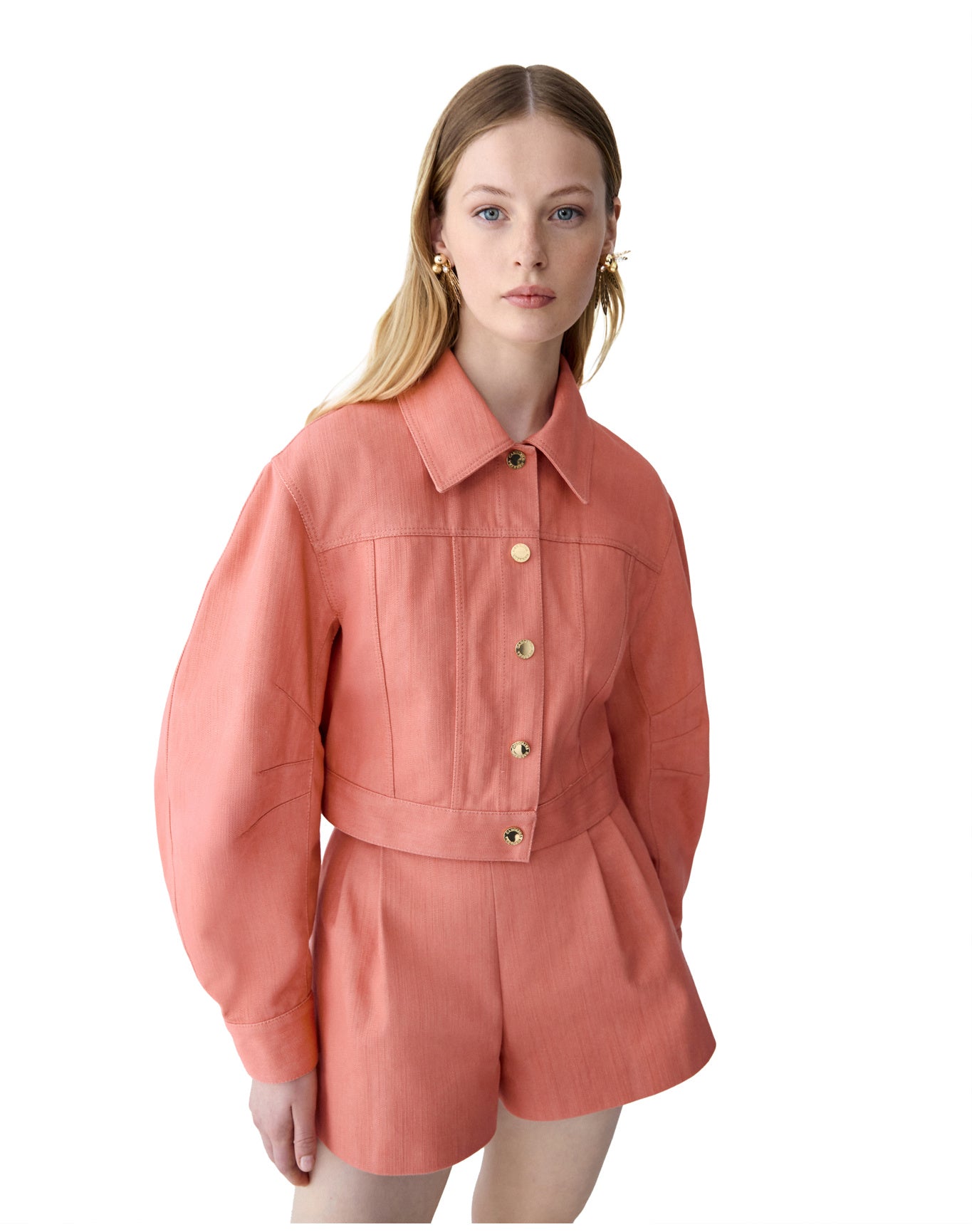 Arc Sleeve Cropped Jacket | Sunset