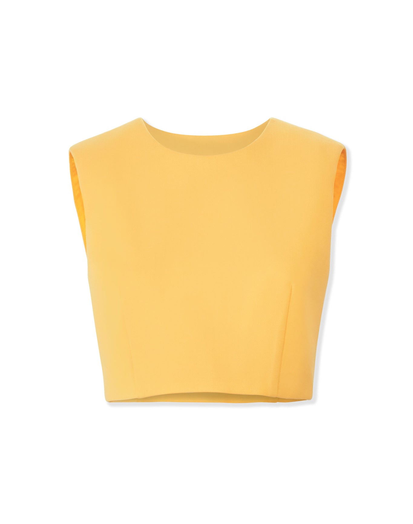 Sleeveless Crewneck Cropped Top | Daffodil