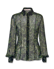 Long Sleeve Button Down Top | Midnight Multi