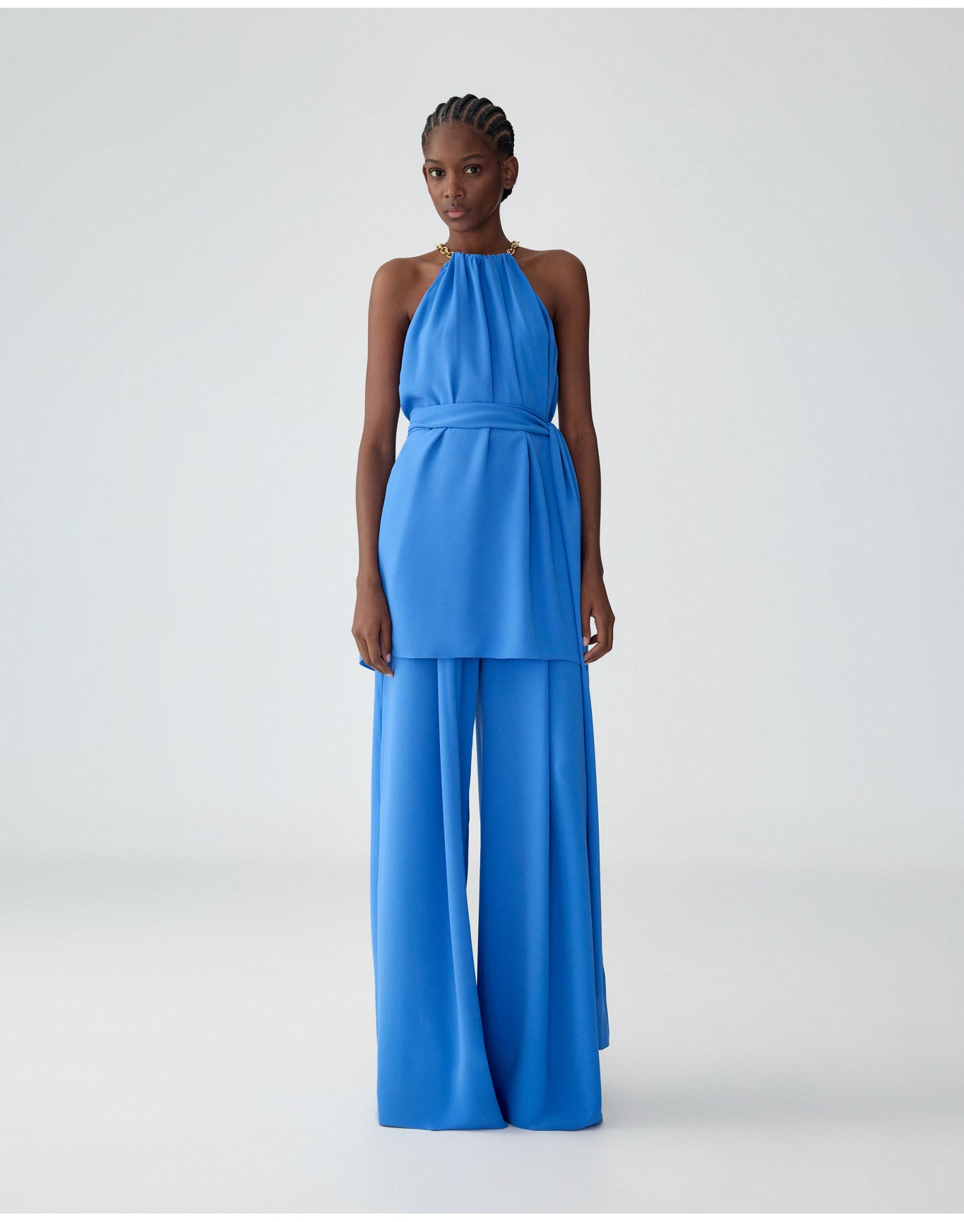 High Waist Wide Leg Pleated Pant With Waistband | Bluebell