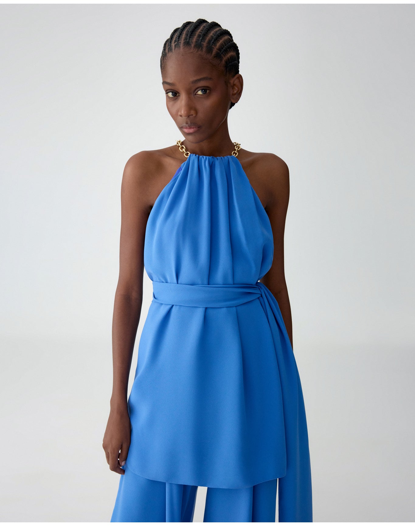 High Waist Wide Leg Pleated Pant With Waistband | Bluebell
