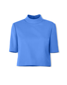 Short Sleeve Mock Neck Cropped Top | Bluebell