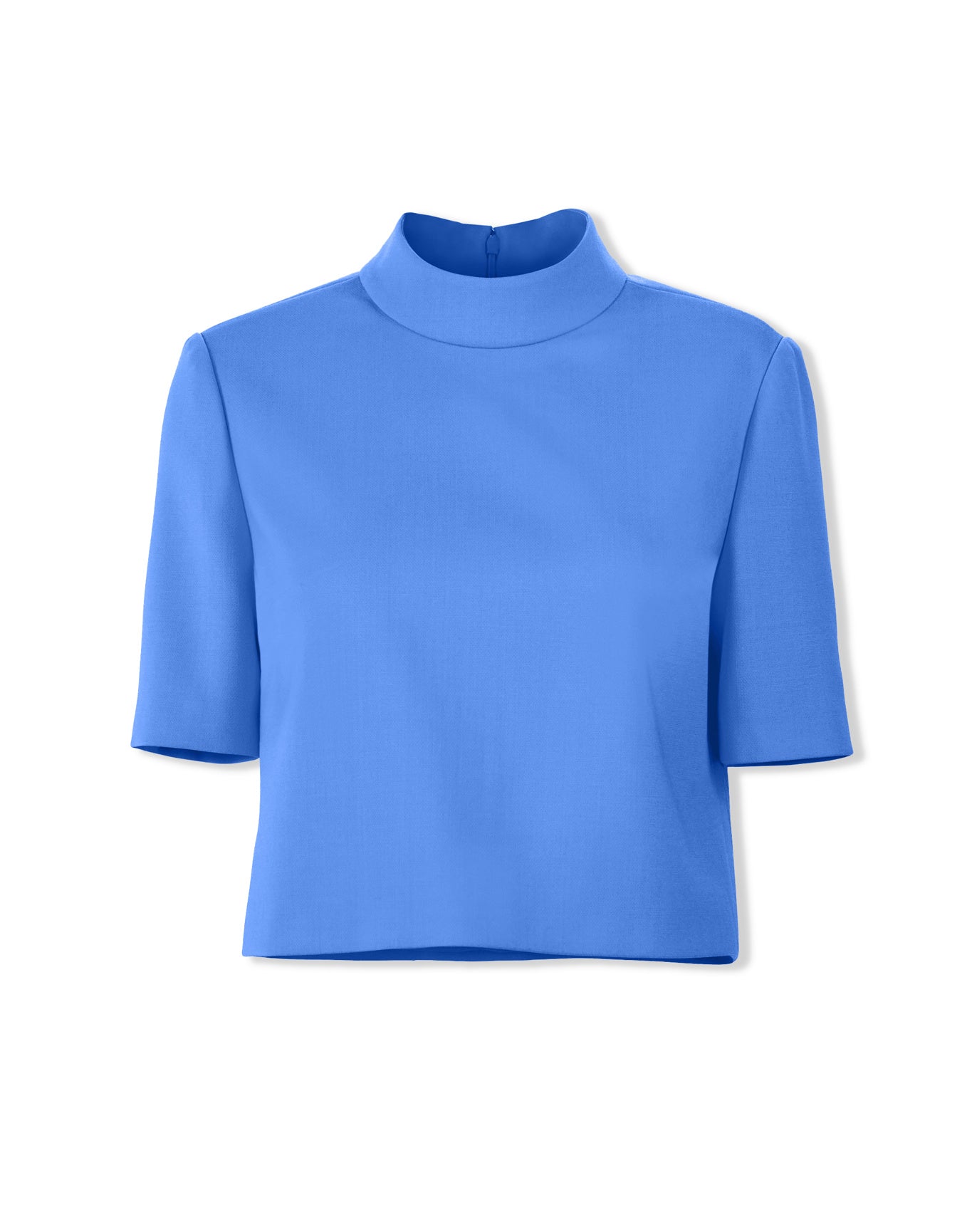 Short Sleeve Mock Neck Cropped Top | Bluebell