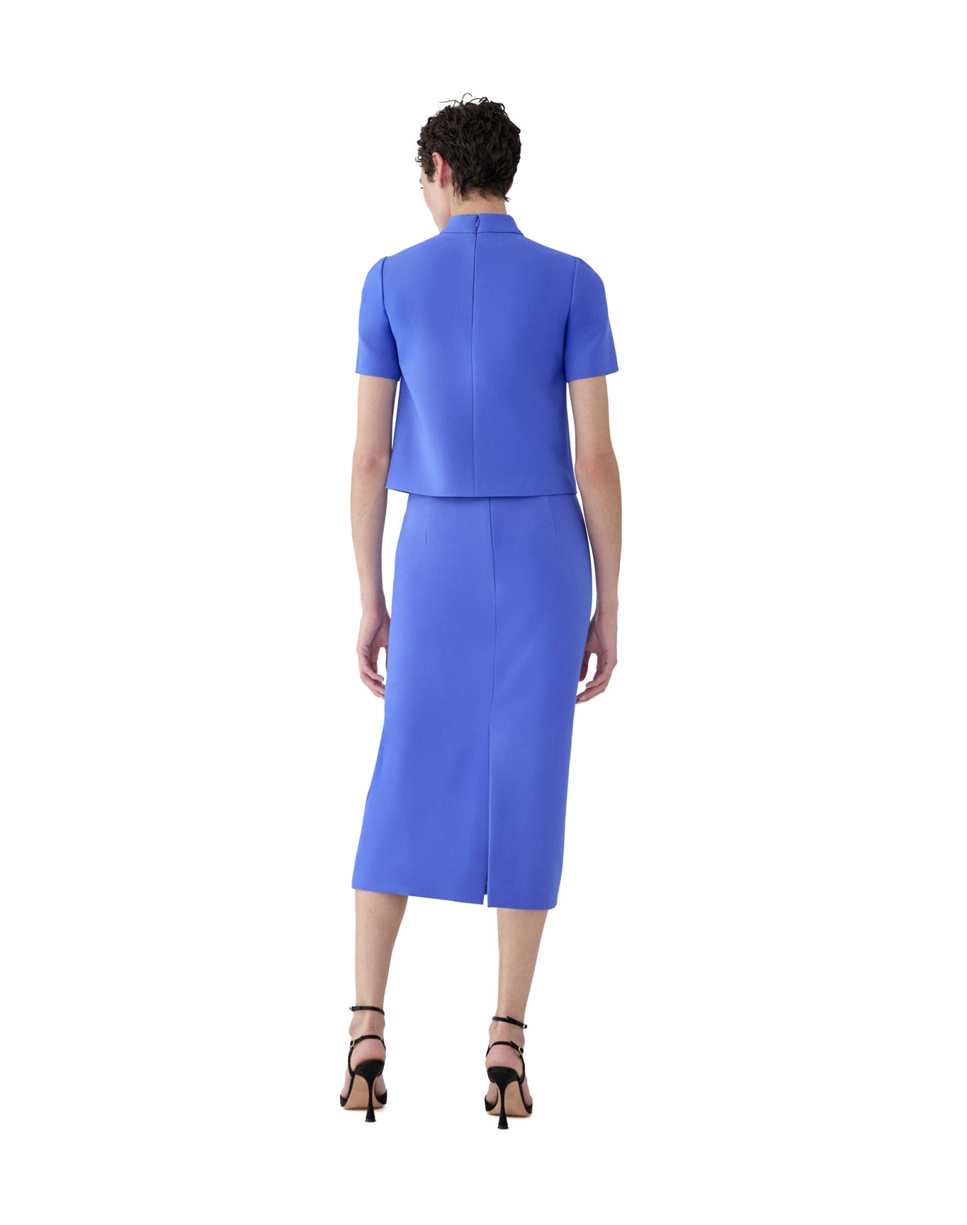 Short Sleeve Mock Neck Cropped Top | Bluebell