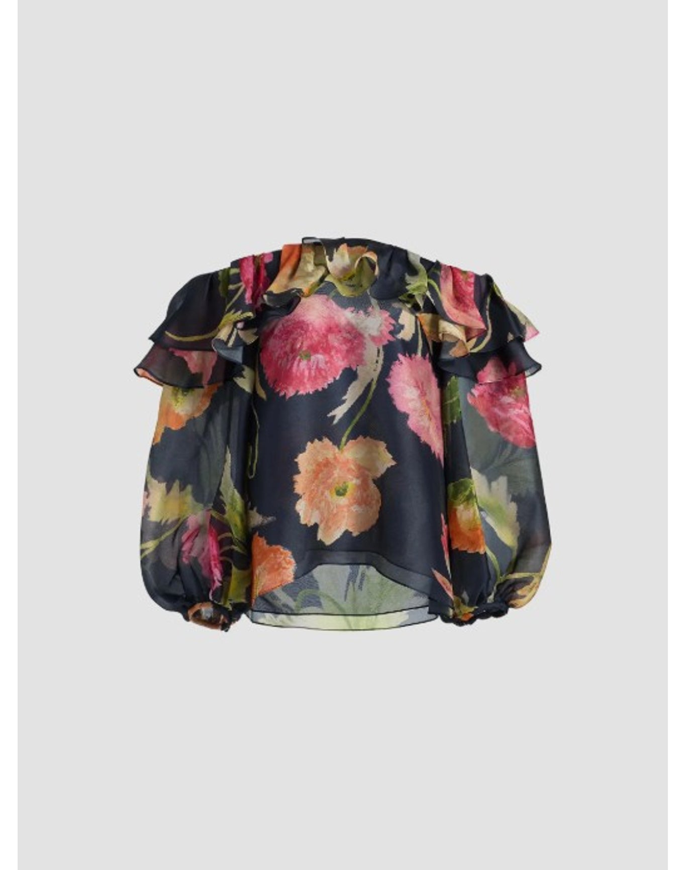 Off Shoulder Puff Sleeve Top | Midnight Multi