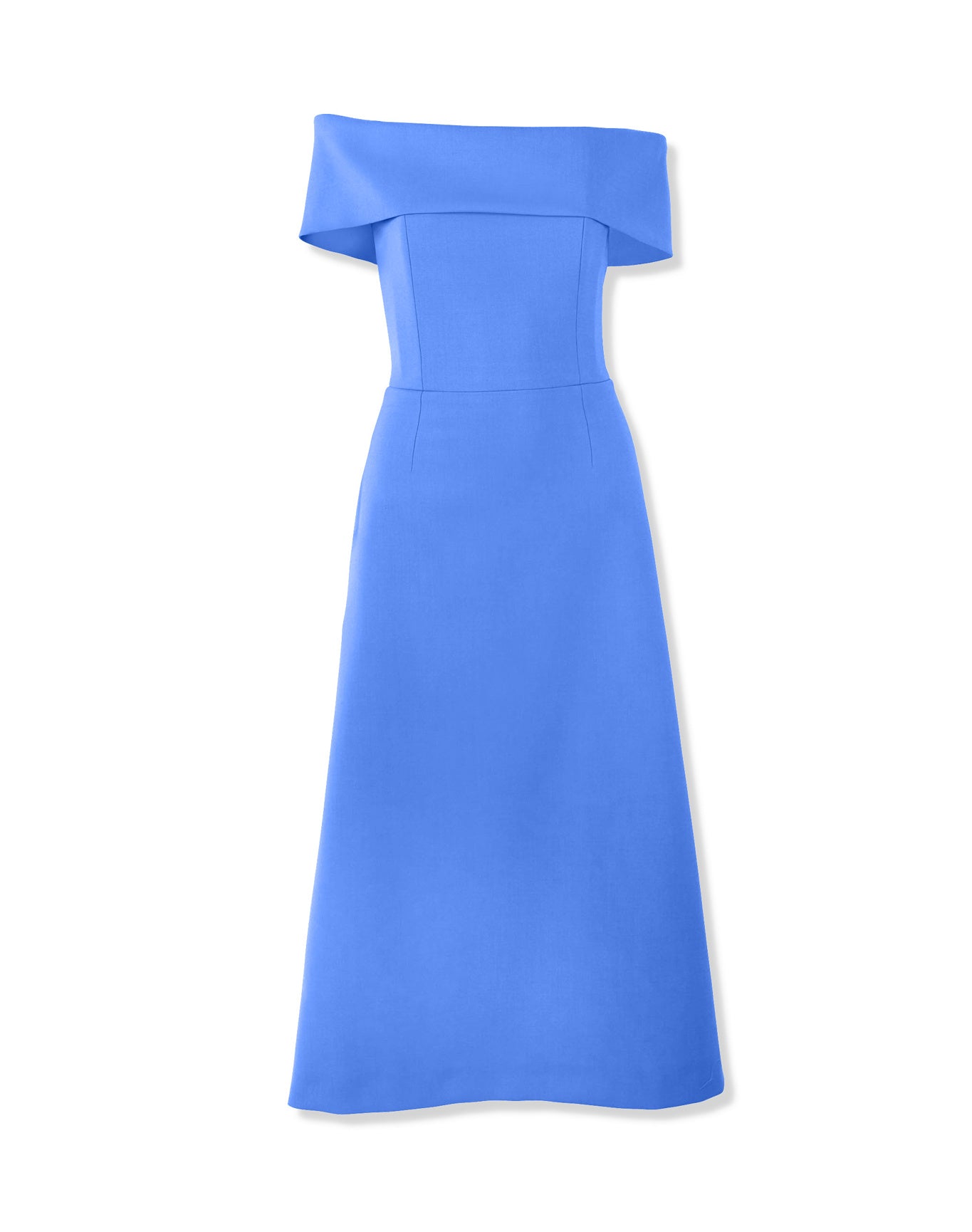 Off Shoulder A-Line Midi Dress With Belt | Bluebell
