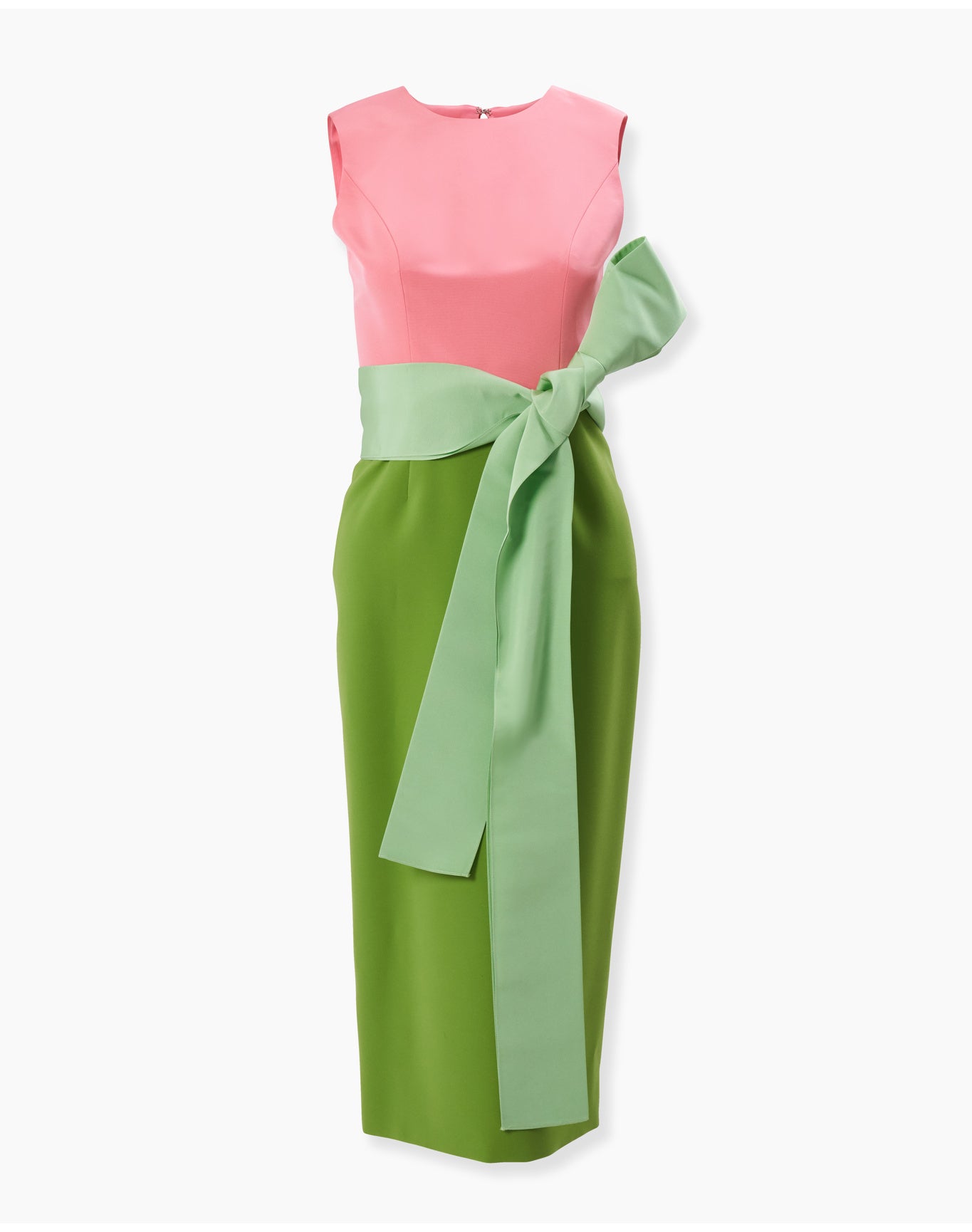 Sleeveless Crewneck Midi Dress With Sash | Pomelo Multi