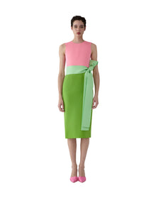 Sleeveless Crewneck Midi Dress With Sash | Pomelo Multi
