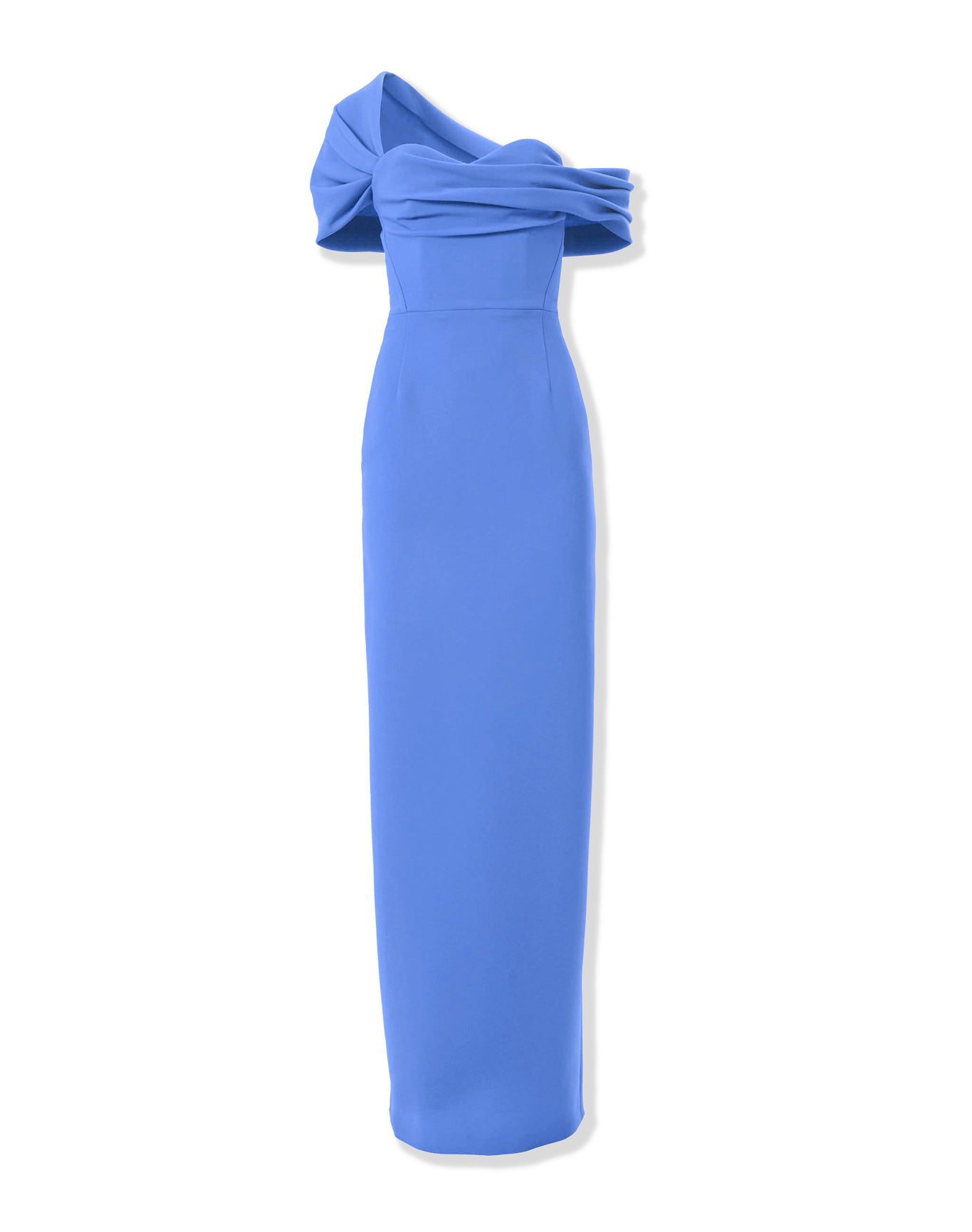 Draped Off Shoulder Column Gown | Bluebell
