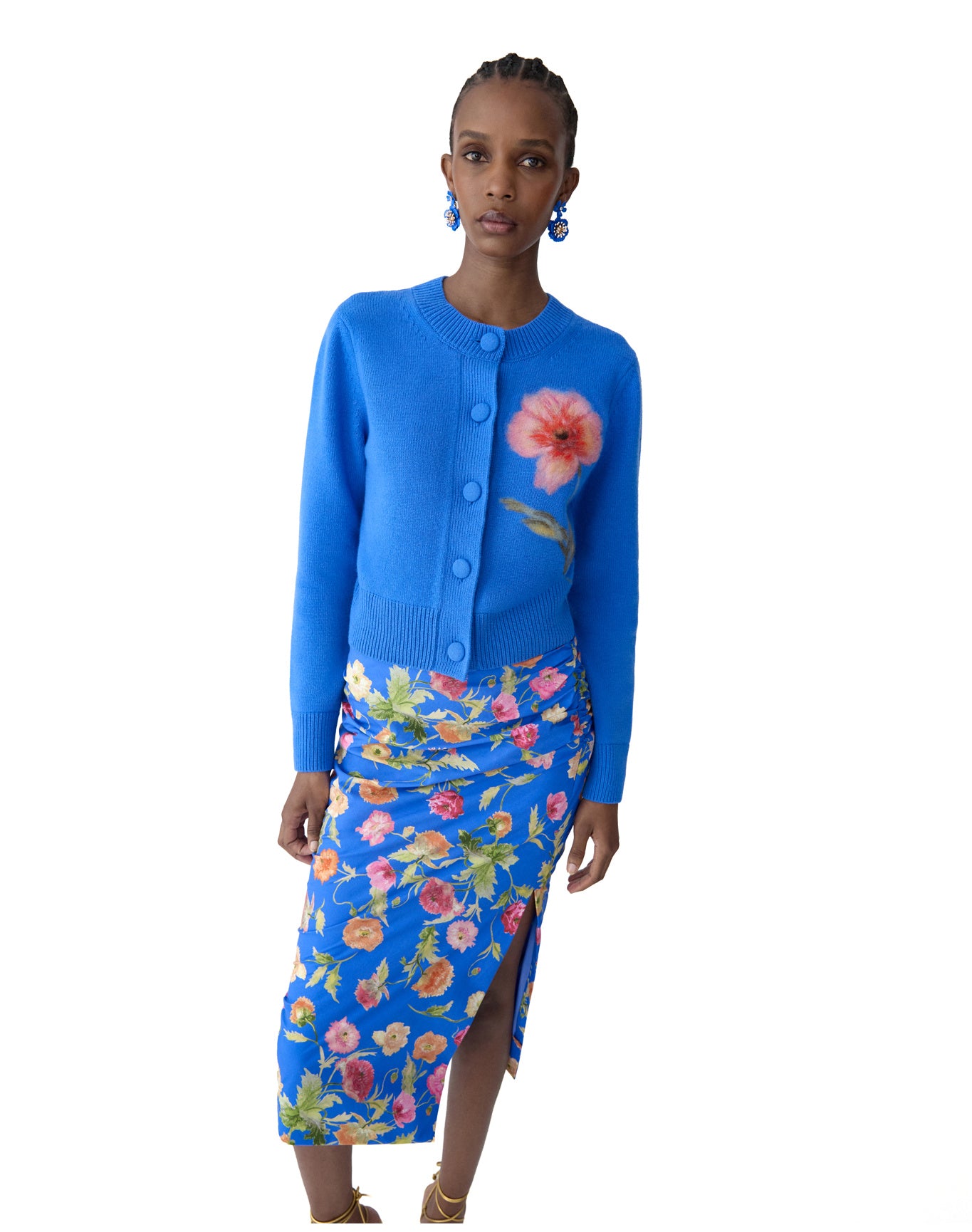 Ruched Midi Skirt | Bluebell Multi
