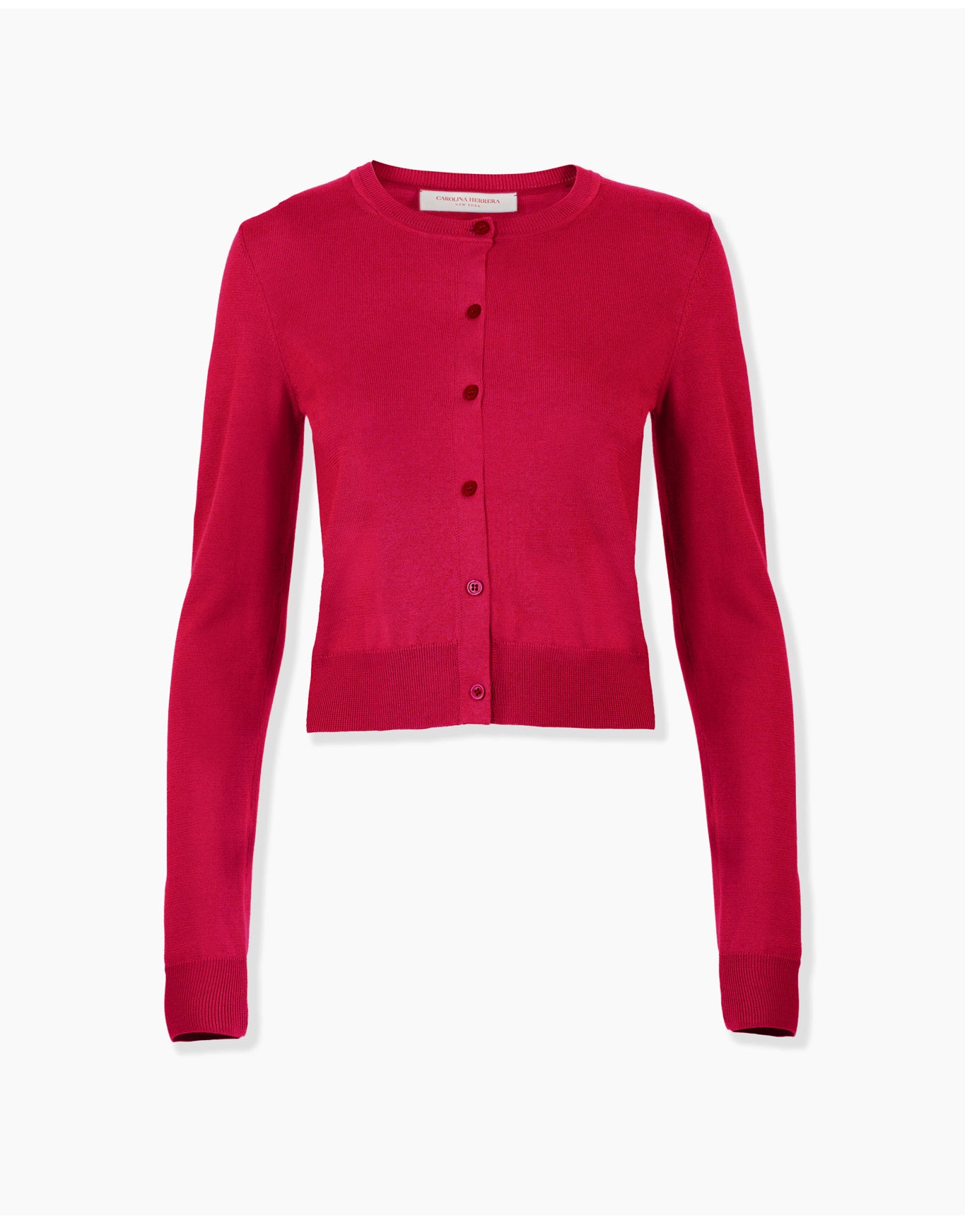 Long Sleeve Crewneck Cardigan | Claret