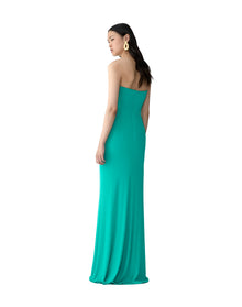 Halter Neck Draped Gown | Turquoise