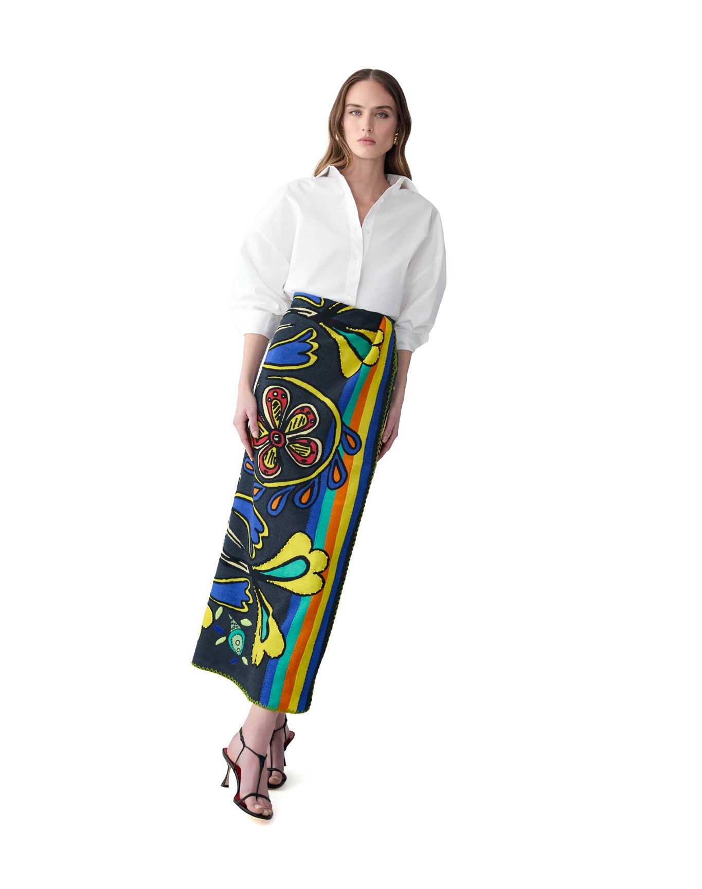 Rianna Nina Printed Scarf 115 x 180 cm | Black Multi