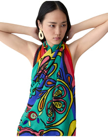 Rianna Nina Printed Scarf 115 x 180 cm | Turquoisemult