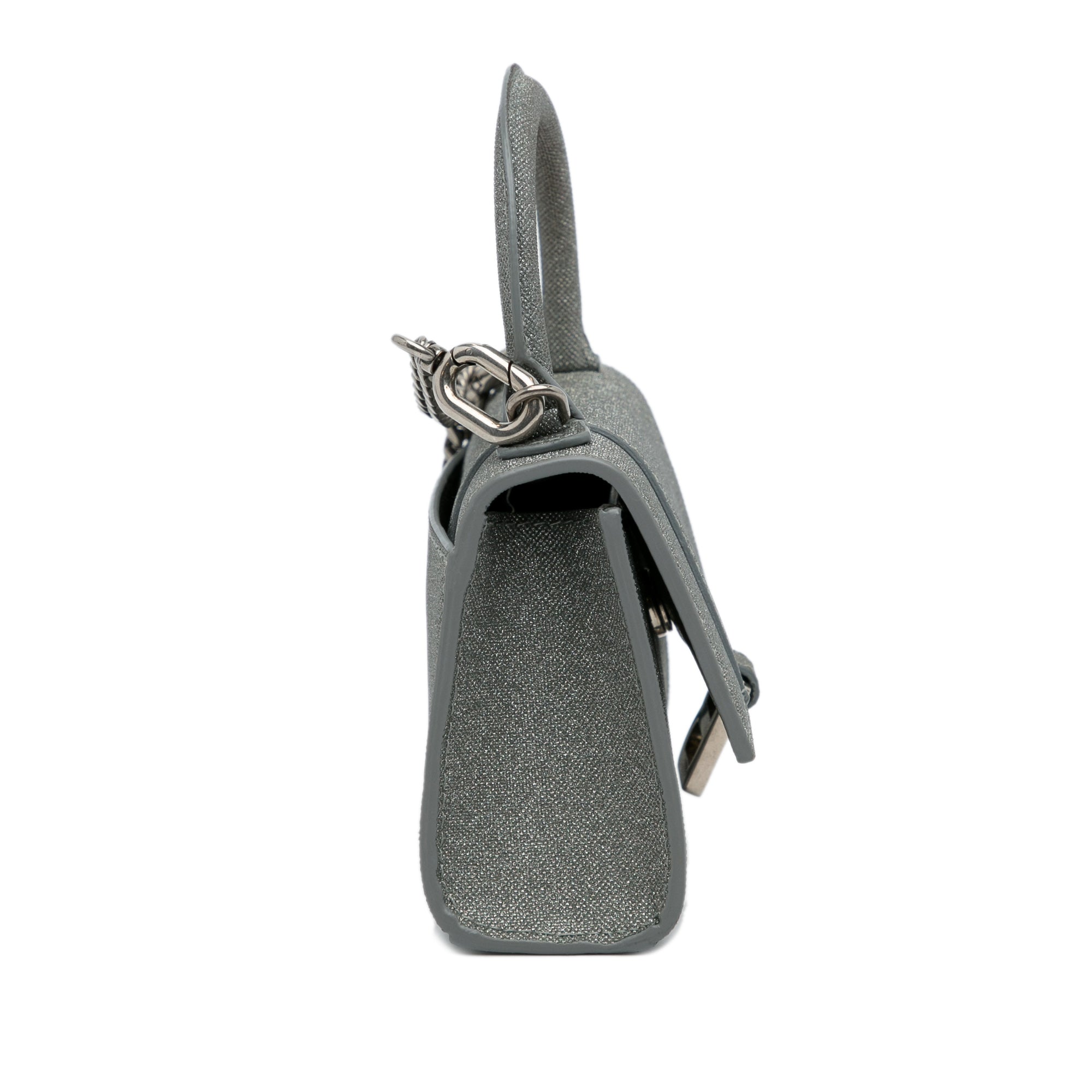 Balenciaga | Pre-Owned Mini Glitter Hourglass Satchel | Gray