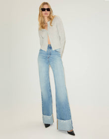 Womens | High Rise Wide Leg Cuff | Vintage Biker Blue