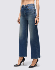 Womens | Comfort Stretch High Rise Wide Leg Crop | Smoke Water