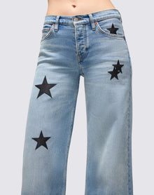 Womens | Comfort Stretch Mid Rise Wide Leg | Opal Indigo Star