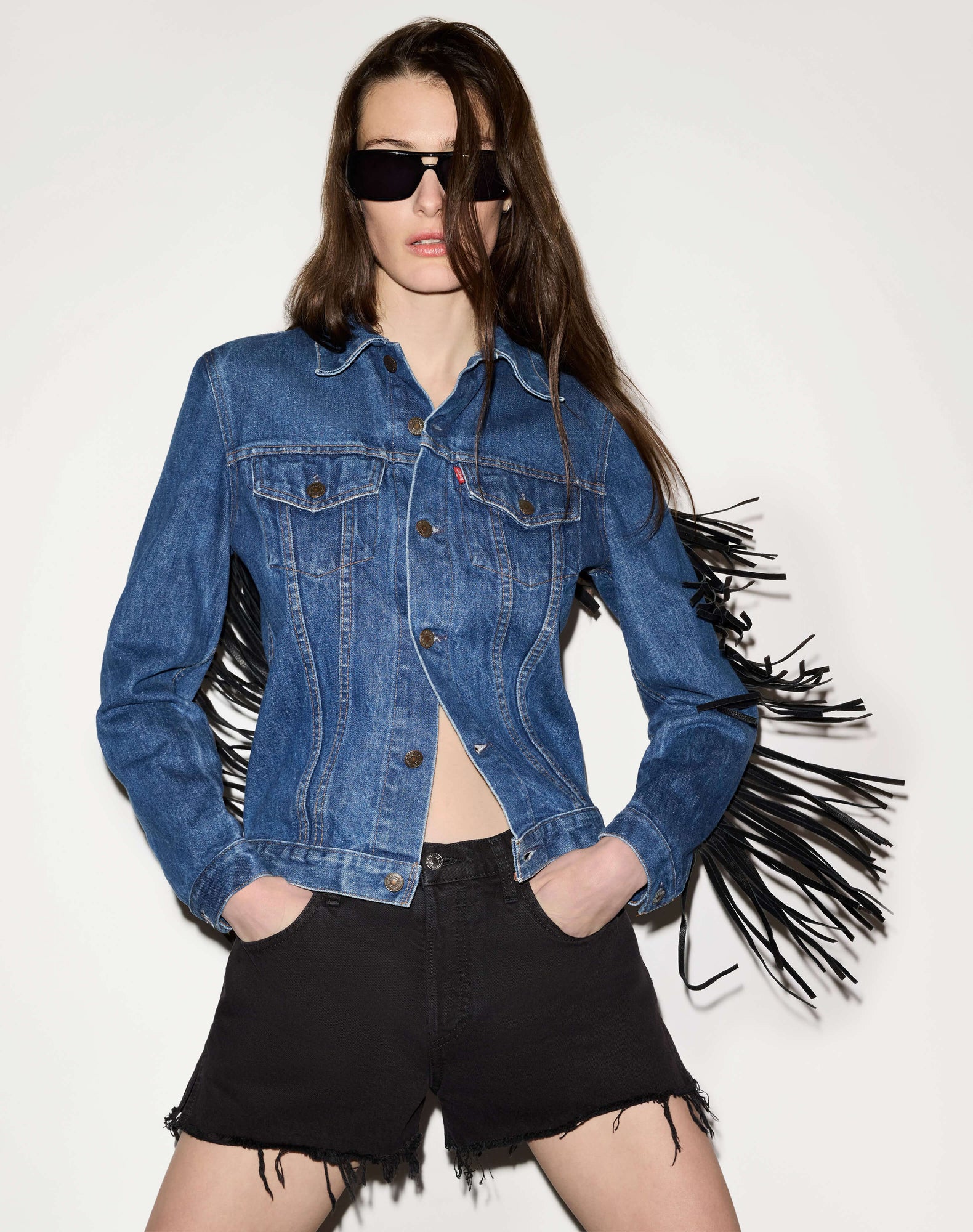 Womens | Levi's Fringe Trucker | Indigo