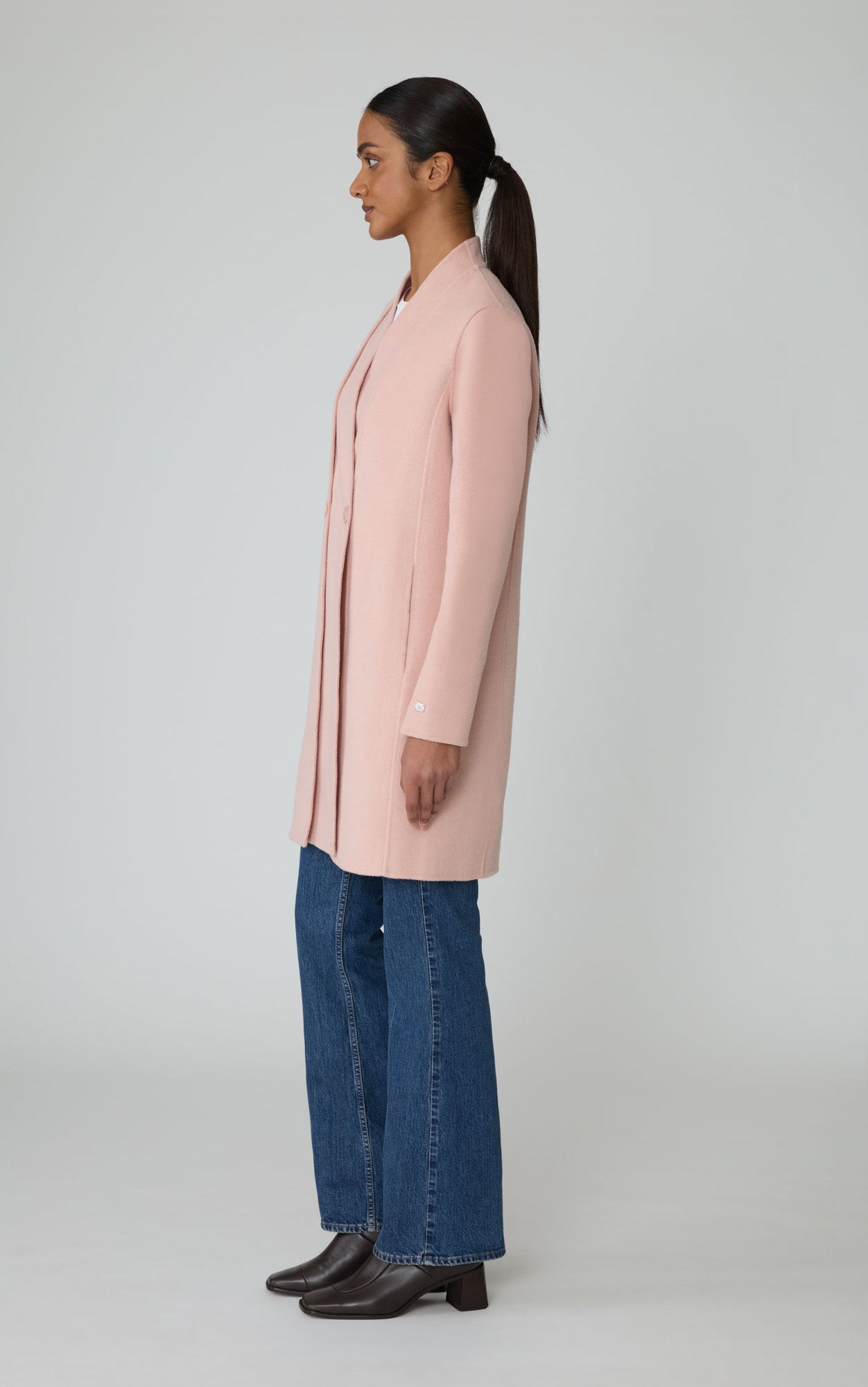 Reine Double Face Wool Coat | Blush