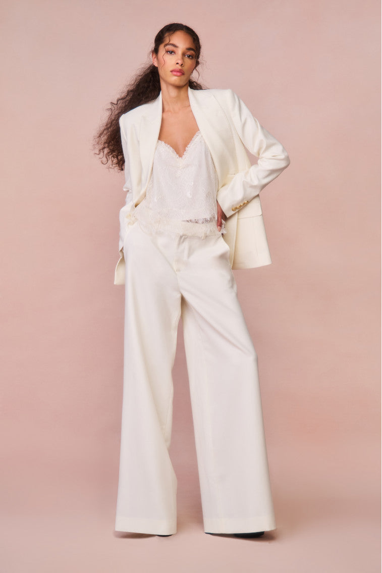 Samuela Wide Leg Trouser | Cream