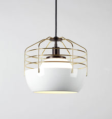 Bluff City Pendant | 14in Round | White/Brass