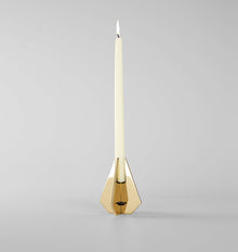 Set of 2 | Cross Candle Holder | 4.5in Height | Polished Brass