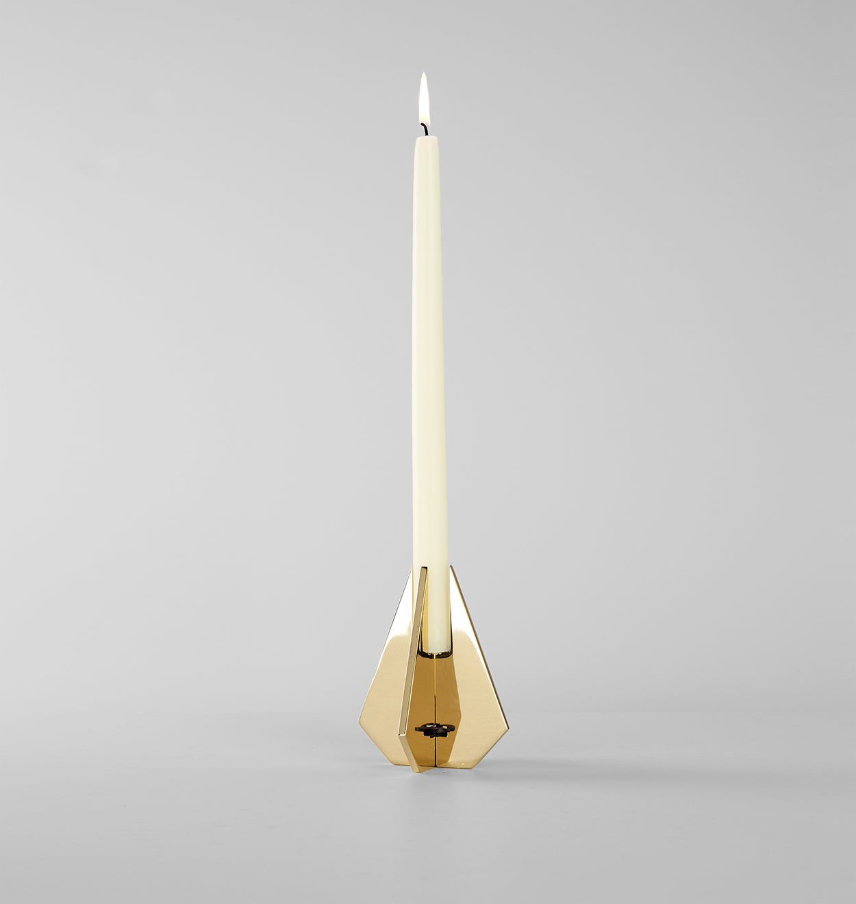 Set of 2 | Cross Candle Holder | 4.5in Height | Polished Brass
