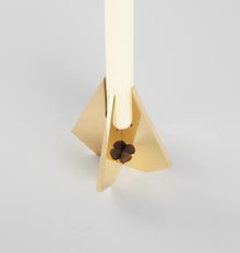 Set of 2 | Cross Candle Holder | 4.5in Height | Polished Brass