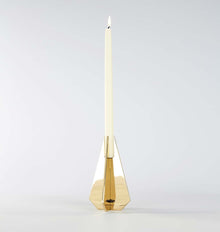 Set of 2 | Cross Candle Holder | 7in Height | Polished Brass