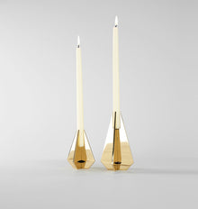 Set of 2 | Cross Candle Holder | 4.5in Height | Polished Brass