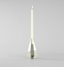 Set of 2 | Cross Candle Holder | 7in Height | Polished Nickel