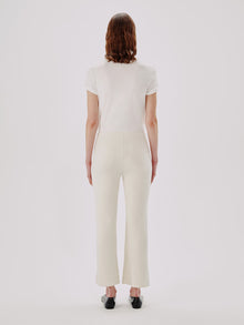 Another Tomorrow Rib Pant in Cream – Wool Women's Trousers